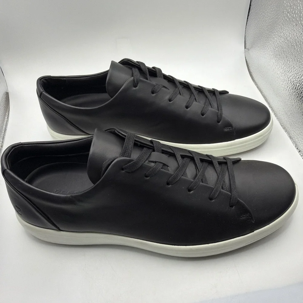 ECCO Soft 7 Men's Black Leather Shoes 470794 01001 Size EU 44 US 10-10.5 NEW